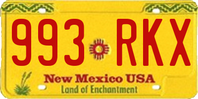 NM license plate 993RKX