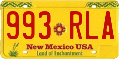 NM license plate 993RLA
