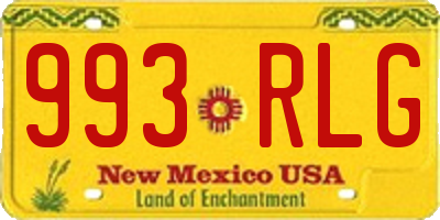NM license plate 993RLG