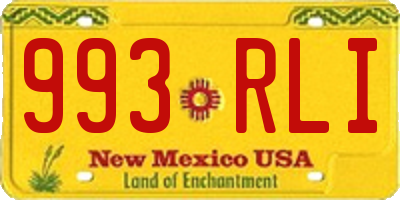 NM license plate 993RLI