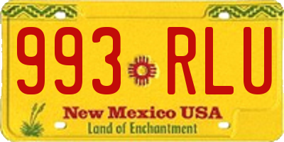 NM license plate 993RLU