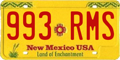 NM license plate 993RMS