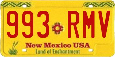 NM license plate 993RMV