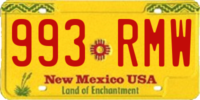 NM license plate 993RMW