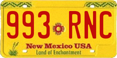 NM license plate 993RNC