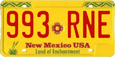 NM license plate 993RNE