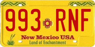 NM license plate 993RNF