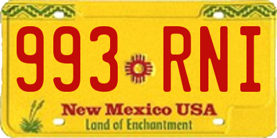 NM license plate 993RNI