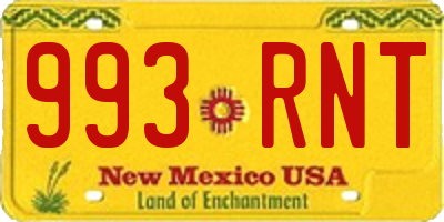 NM license plate 993RNT