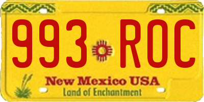 NM license plate 993ROC