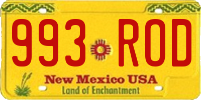 NM license plate 993ROD