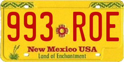 NM license plate 993ROE