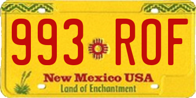 NM license plate 993ROF