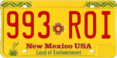 NM license plate 993ROI