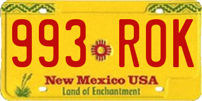 NM license plate 993ROK
