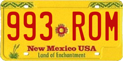 NM license plate 993ROM