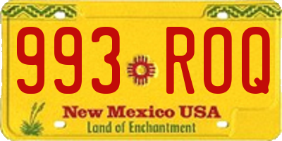 NM license plate 993ROQ