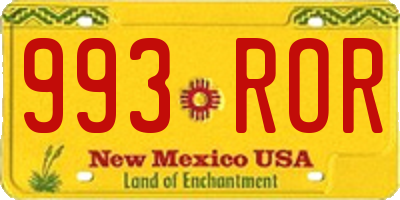 NM license plate 993ROR