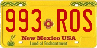 NM license plate 993ROS