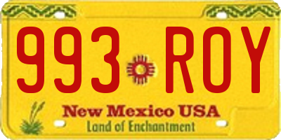 NM license plate 993ROY