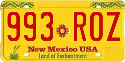 NM license plate 993ROZ