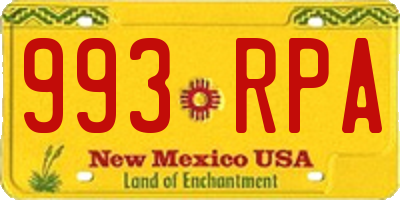 NM license plate 993RPA