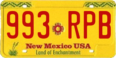 NM license plate 993RPB