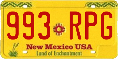 NM license plate 993RPG