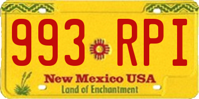NM license plate 993RPI
