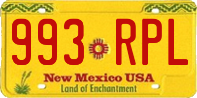 NM license plate 993RPL