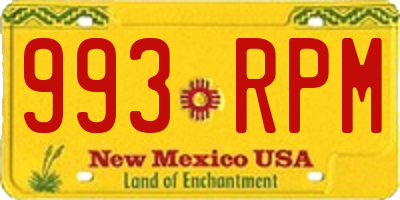 NM license plate 993RPM