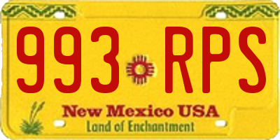 NM license plate 993RPS