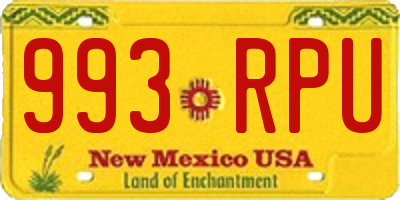 NM license plate 993RPU
