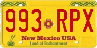 NM license plate 993RPX