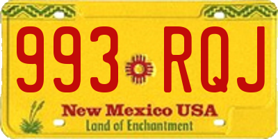 NM license plate 993RQJ