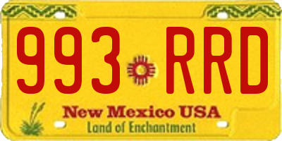 NM license plate 993RRD