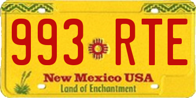 NM license plate 993RTE