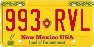 NM license plate 993RVL
