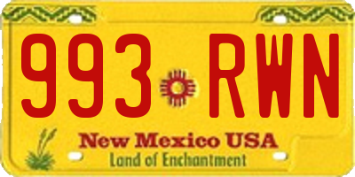 NM license plate 993RWN