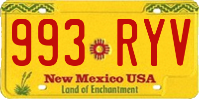 NM license plate 993RYV