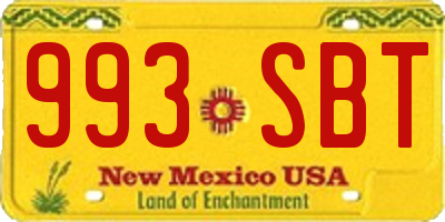 NM license plate 993SBT