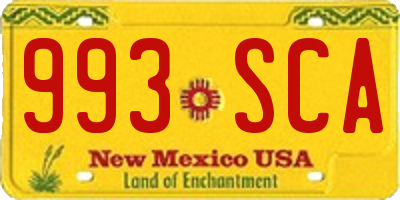 NM license plate 993SCA