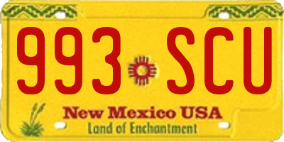 NM license plate 993SCU