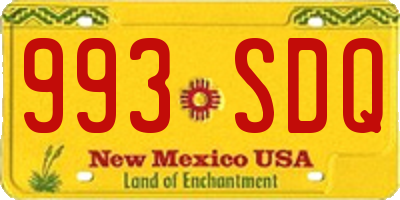 NM license plate 993SDQ