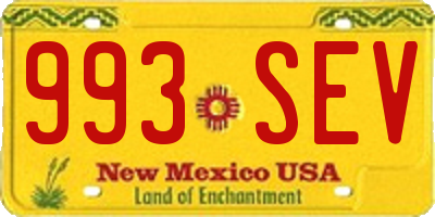 NM license plate 993SEV