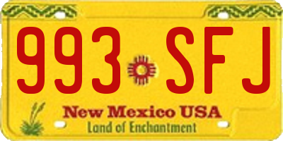 NM license plate 993SFJ