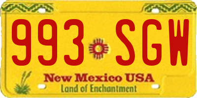 NM license plate 993SGW