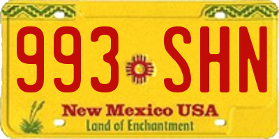 NM license plate 993SHN