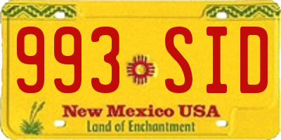 NM license plate 993SID