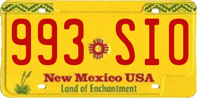 NM license plate 993SIO